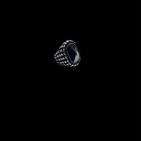 turkish black zircon 925 silver ring